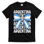 Argentina Bow Graphic Flag Colors T-Shirt - Black
