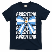 Argentina Bow Graphic Flag Colors T-Shirt - Navy Blue