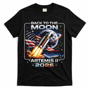 Artemis Back To The Moon 2026 USA Flag T-Shirt - Black