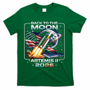 Artemis Back To The Moon 2026 USA Flag T-Shirt - Green
