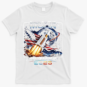 Artemis Back To The Moon 2026 USA Flag T-Shirt - White
