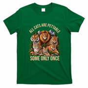 All Cats Are Pettable Some Only Once Wild Cat T-Shirt - Irish Green