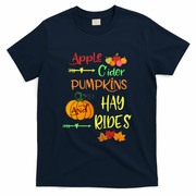 Apple Cider Pumpkins And Hayrides Cute Fall T-Shirt - Navy