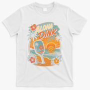Aloha Dink Club Pickleball Funny T-Shirt - White