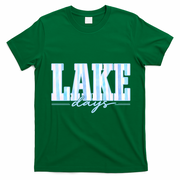 Ake Days Striped Summer Preppy Cottage Coastal T-Shirt - Irish Green