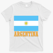 Argentina Flag Graphic Vintage T-Shirt - White