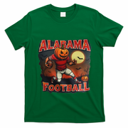 Alabama Football Halloween Pumpkin Player Spooky Alabama T-Shirt - Irish Green