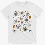 Autumn Fall Inspired Design Falling Leaves Nature Bird T-Shirt - White