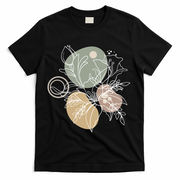 Abstract Floral Modern Botanical T-Shirt - Black
