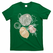 Abstract Floral Modern Botanical T-Shirt - Green