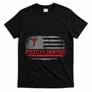 American Flag Psychiatric Nurse Rn Tal Health Psych Nurse Gift T-Shirt - Black