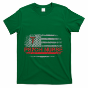 American Flag Psychiatric Nurse Rn Tal Health Psych Nurse Gift T-Shirt - Green