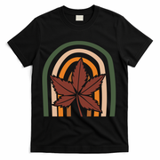 Autumn Fall Retro Rainbow T-Shirt - Black