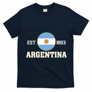 Argentina Flag Sun Emblem Soccer Fans Est 1893 T-Shirt - Navy Blue