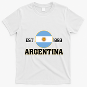 Argentina Flag Sun Emblem Soccer Fans Est 1893 T-Shirt - White
