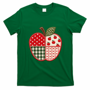 Apple Gingham Polka Dot Teacher Classroom Back To School T-Shirt - Irish Green