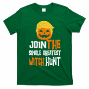 Anti-Trump Halloween Pumpkin Join Single Greatest Witch Hunt T-Shirt - Irish Green