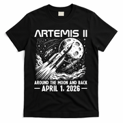 Artemis II Around The Moon And Back 2026 T-Shirt - Black