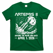Artemis II Around The Moon And Back 2026 T-Shirt - Green