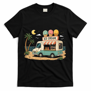 Arcade Ice Cream Truck Retro Summer 1980s T-Shirt - Black