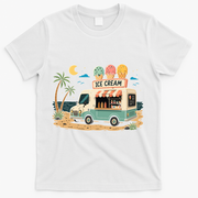 Arcade Ice Cream Truck Retro Summer 1980s T-Shirt - White