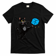 Anti ICE Funny Cat Kicking ICE  T-Shirt - Black