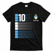 Argentina Jersey 10 Soccer World T-Shirt - Black