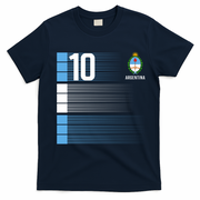 Argentina Jersey 10 Soccer World T-Shirt - Navy Blue