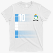 Argentina Jersey 10 Soccer World T-Shirt - White