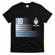 Argentina Jersey Number 10 Soccer Fan T-Shirt - Black