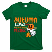 Autumn Leaves And Pumpkins Please T-Shirt - Green