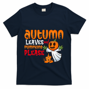 Autumn Leaves And Pumpkins Please T-Shirt - Navy