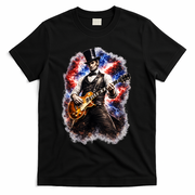 Abraham Lincoln Abe Lincoln Playing Guitar T-Shirt - Black