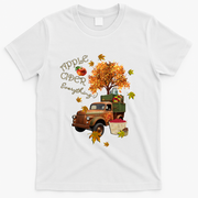 Autumn Leaves and Truck Design Apple Cider Everything Fall T-Shirt - White