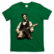 Abraham Lincoln Abe Playing Guitar Vintage T-Shirt - Green