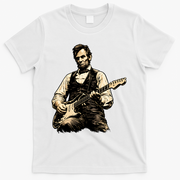 Abraham Lincoln Abe Playing Guitar Vintage T-Shirt - White