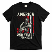 Abraham Lincoln Abe Playing Guitar 250 Years 1776-2026 T-Shirt - Black