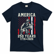 Abraham Lincoln Abe Playing Guitar 250 Years 1776-2026 T-Shirt - Navy