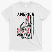 Abraham Lincoln Abe Playing Guitar 250 Years 1776-2026 T-Shirt - White