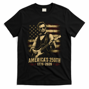 Abraham Lincoln Rocking Out for America's 250th Celebration T-Shirt - Black
