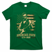 Abraham Lincoln Rocking Out for America's 250th Celebration T-Shirt - Green