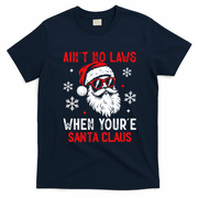 Aint No Laws When Youre Santa Claus T-Shirt - Navy Blue