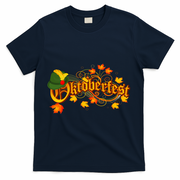 Autumn Oktoberfest Fall Leaves T-Shirt - Navy