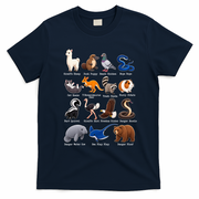 Animals Of The World Rare Exotic Funny T-Shirt - Navy Blue