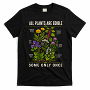 All Plants Are Edible Nature Lover's Botanical Guide T-Shirt - Black