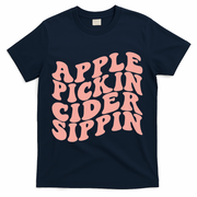 Apple Pickin Cider Sippin Apple Picking Crew Harvest Season T-Shirt - Navy