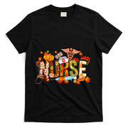 Autumn Pumpkin Fall Nurse Life Thanksgiving Nurseautumn Pumpkin Fall Nurse Life T-Shirt - Black