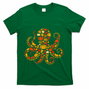 Autumn Pumpkin Fall Octopus Thanksgiving T-Shirt - Green