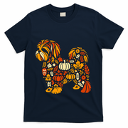 Autumn Pumpkin Fall Shih Tzu Thanksgiving T-Shirt - Navy