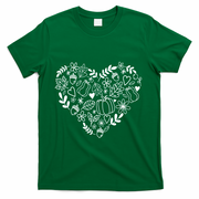 Autumn Pumpkin Fall Lover Heart Gift T-Shirt - Green